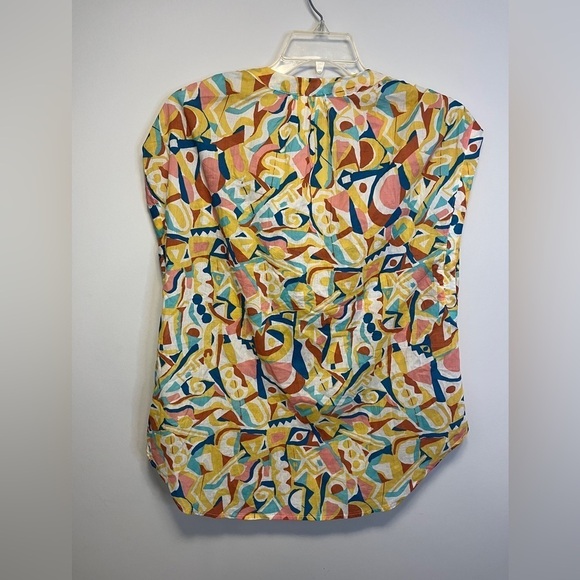Anthropologie Danielle Kroll Brooklynite Abstract Geometric Oversized Top - Picture 9 of 11